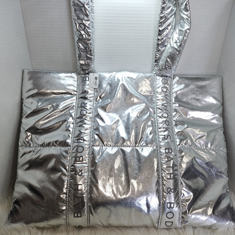 Silver Bath & Body Works Tote Bag